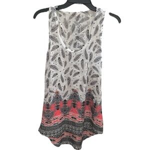 Boho Feather Print Racerback Top